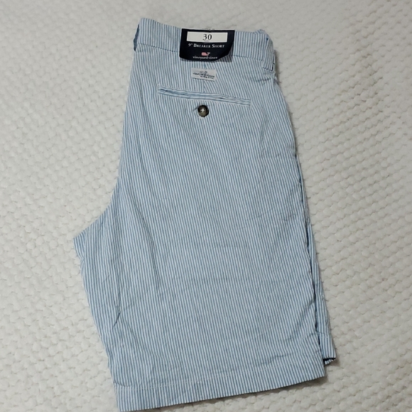 Vineyard Vines Light Blue Striped Flat Front Shorts - Picture 4 of 7